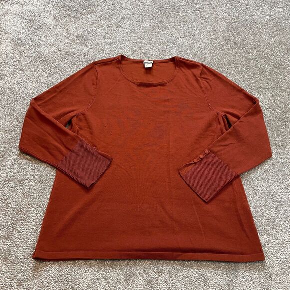 Chico's Sweater Shirt Womens Chico's Size 2 US Size Large 12 Rust Brown Light - Picture 1 of 10